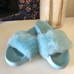 Urban outfitters fur sandals